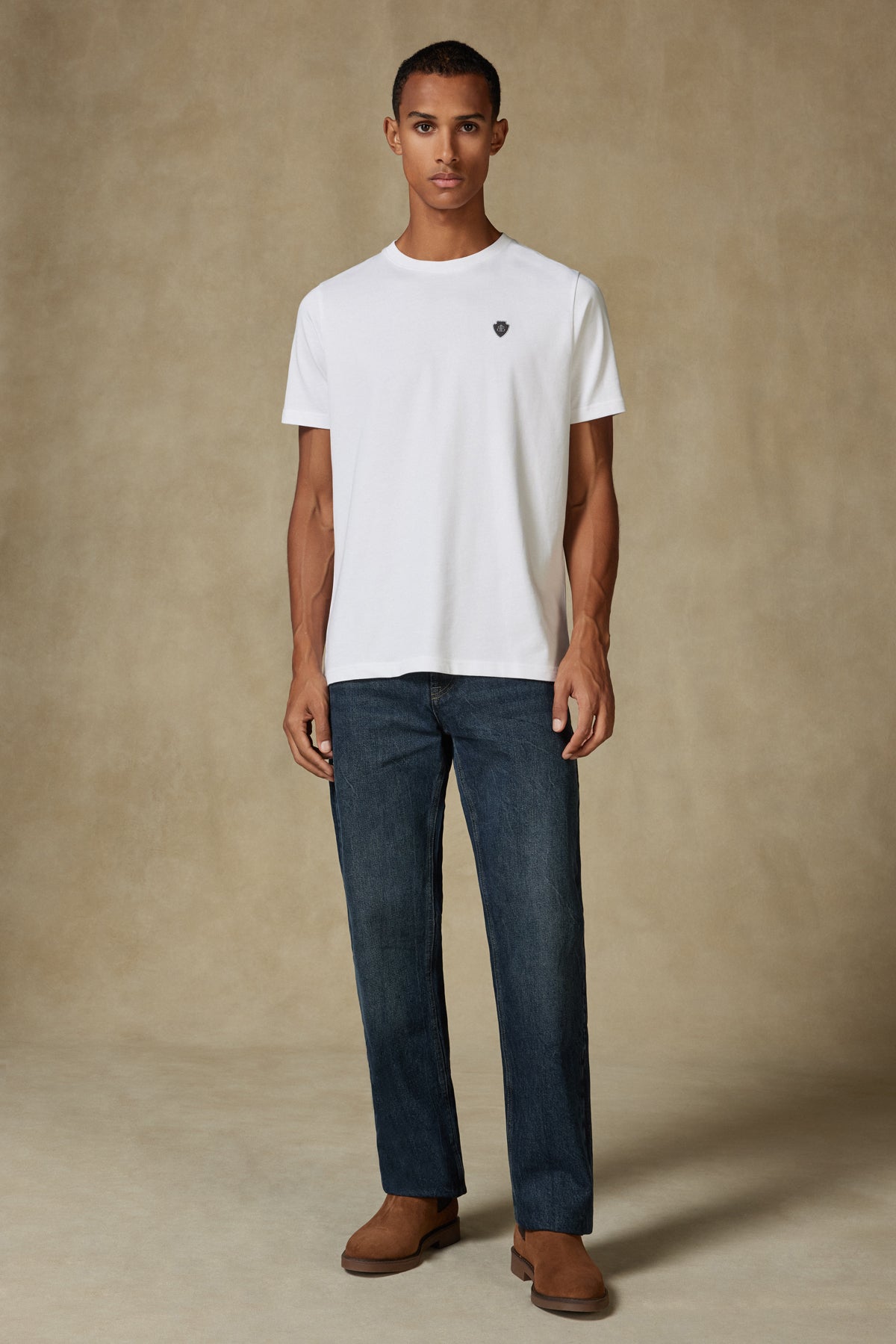Abbate Edge Kalın Penye %100 Pamuk Comfort Fit Beyaz Bisiklet Yaka Erkek Düz T-Shirt