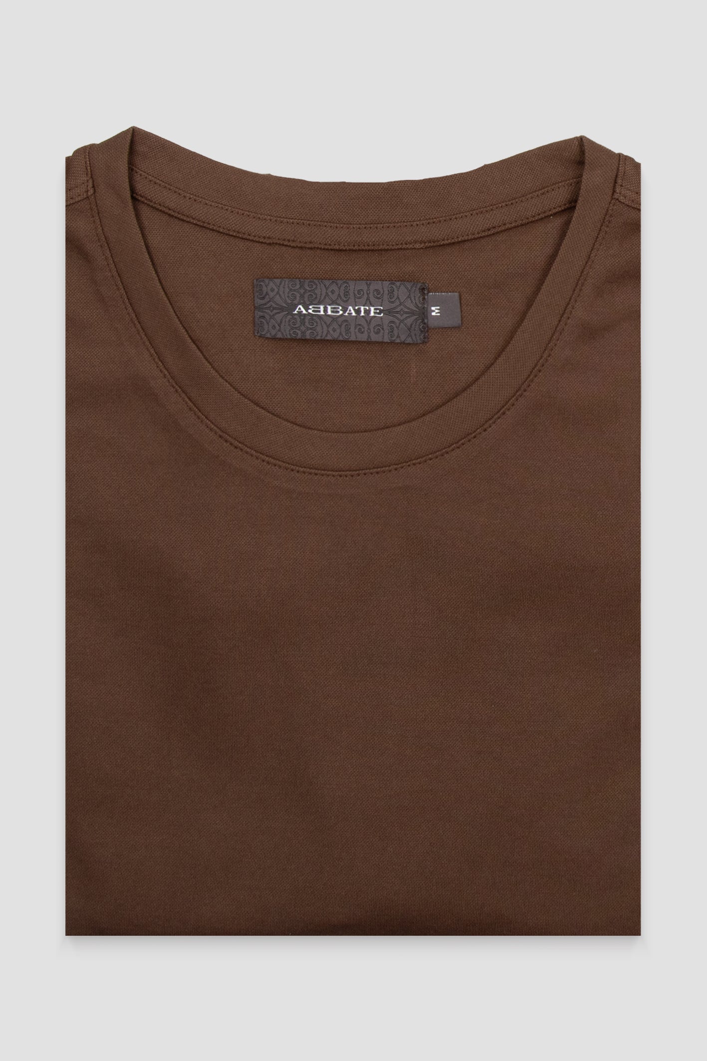 Abbate Palm Merserize Pamuklu Modern Fit Kahverengi Bisiklet Yaka Erkek Düz Polo Shirt
