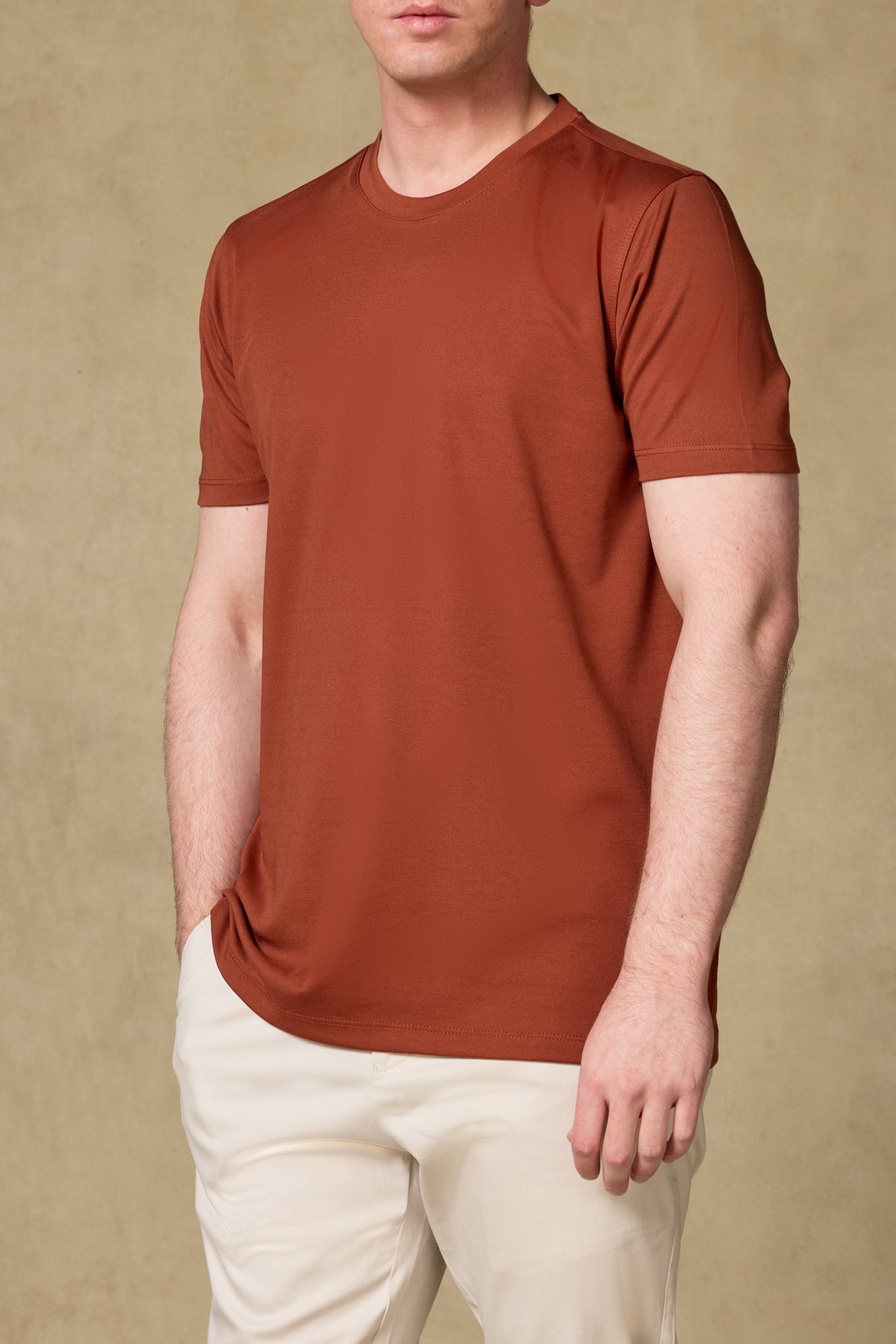 Abbate Palm Merserize Pamuklu Modern Fit Turuncu Bisiklet Yaka Erkek Düz Polo Shirt
