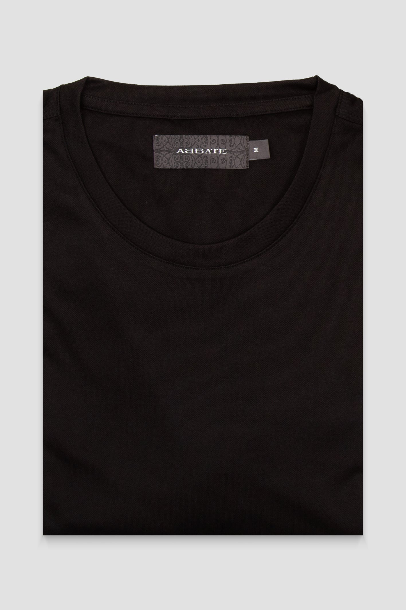 Abbate Palm Merserize Pamuklu Modern Fit Siyah Bisiklet Yaka Erkek Düz Polo Shirt