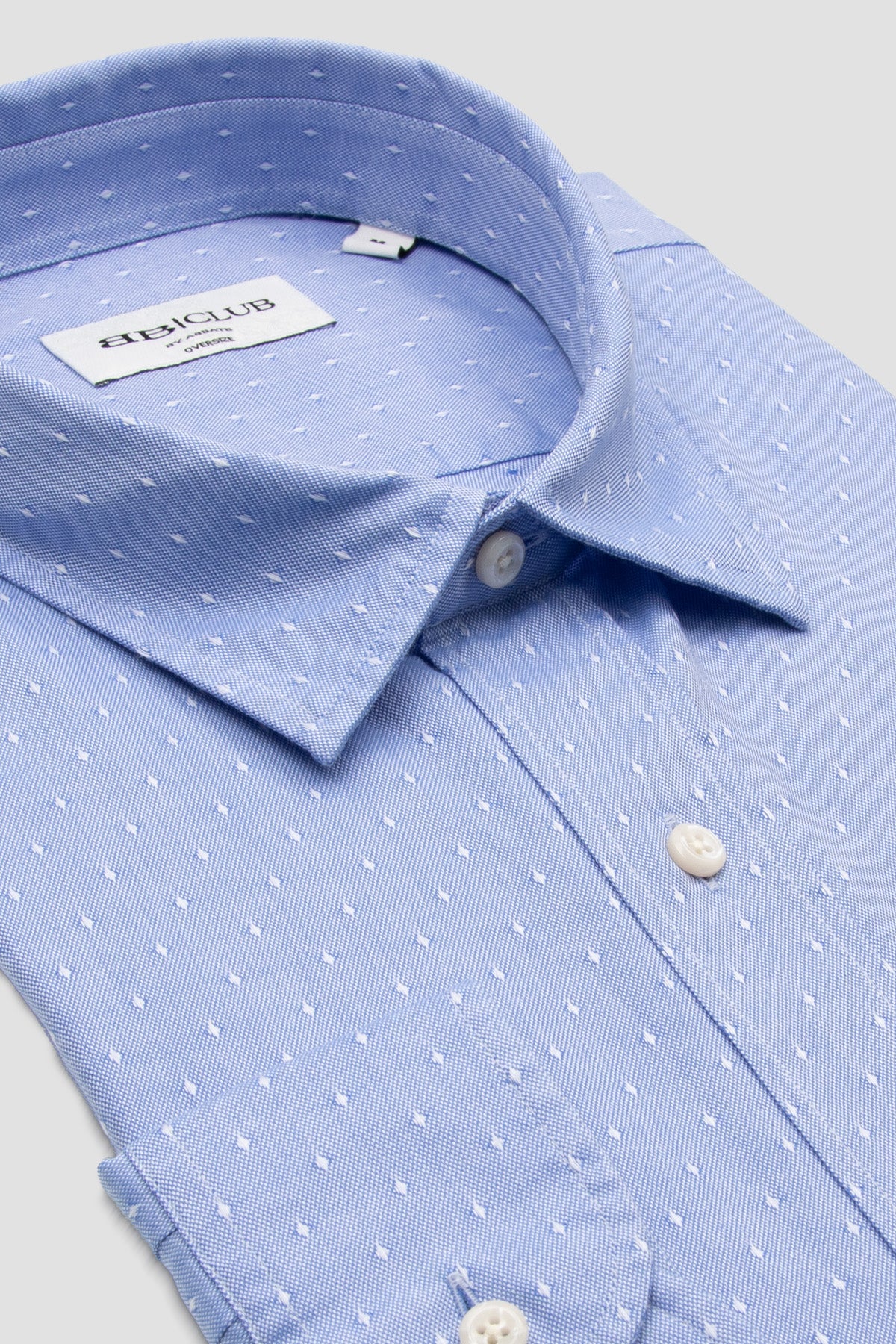 BB Club Rio Armür Pamuklu Oversize Fit Mavi Klasik Yaka Erkek Desenli Gömlek