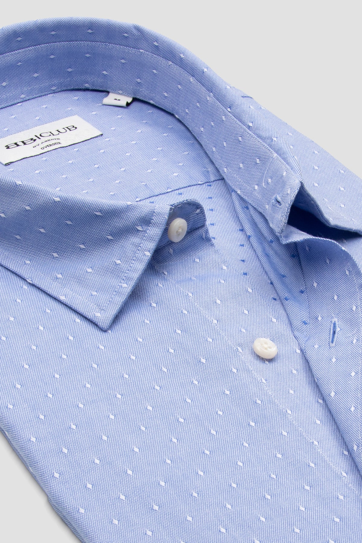 BB Club Rio Armür Pamuklu Oversize Fit Mavi Klasik Yaka Erkek Desenli Gömlek