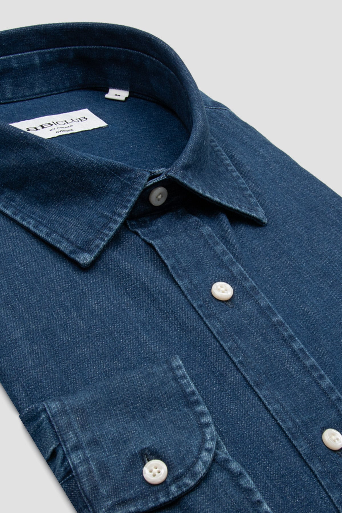 BB Club Rio Denim (Kot) %100 Pamuk Oversize Fit Lacivert Klasik Yaka Erkek Düz Gömlek