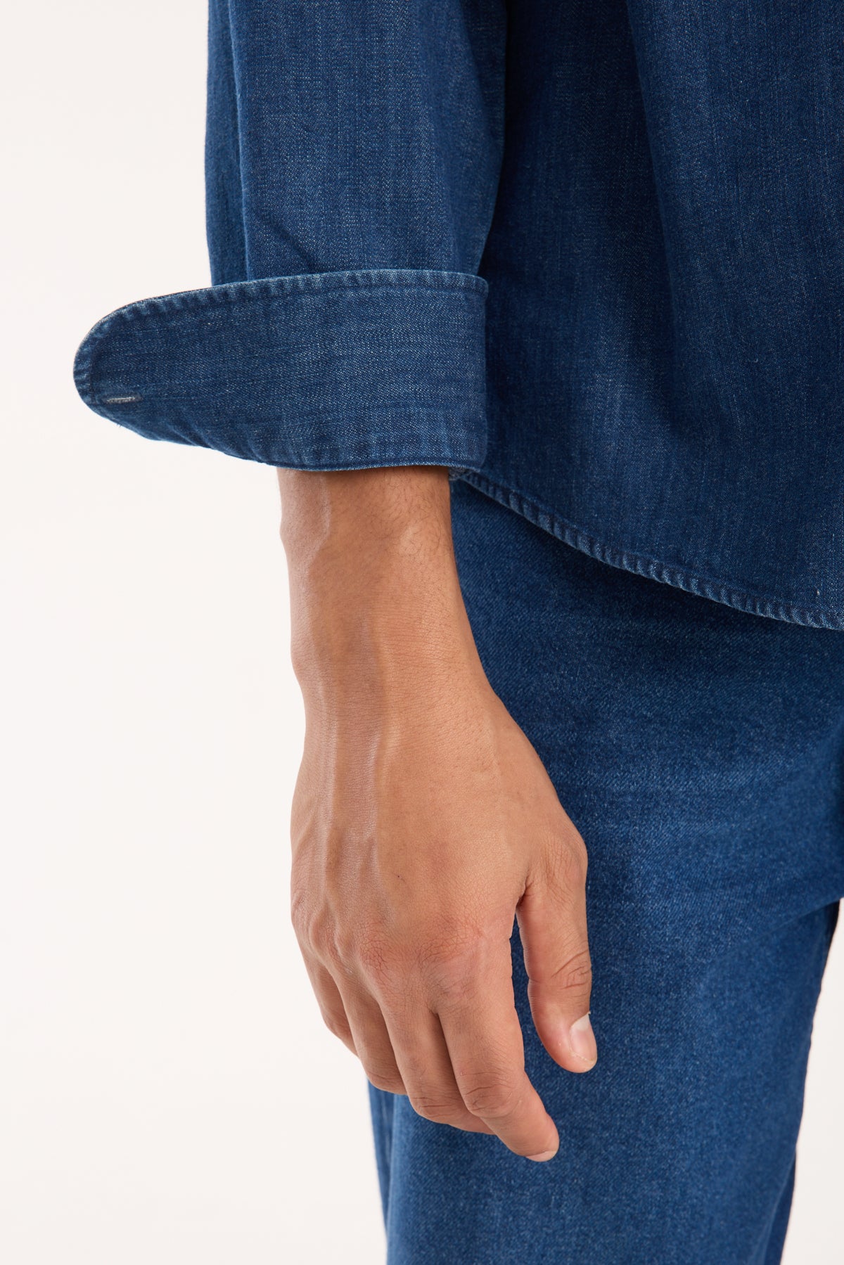 BB Club Rio Denim Pamuklu Oversize Fit Lacivert Klasik Yaka Erkek Düz Gömlek