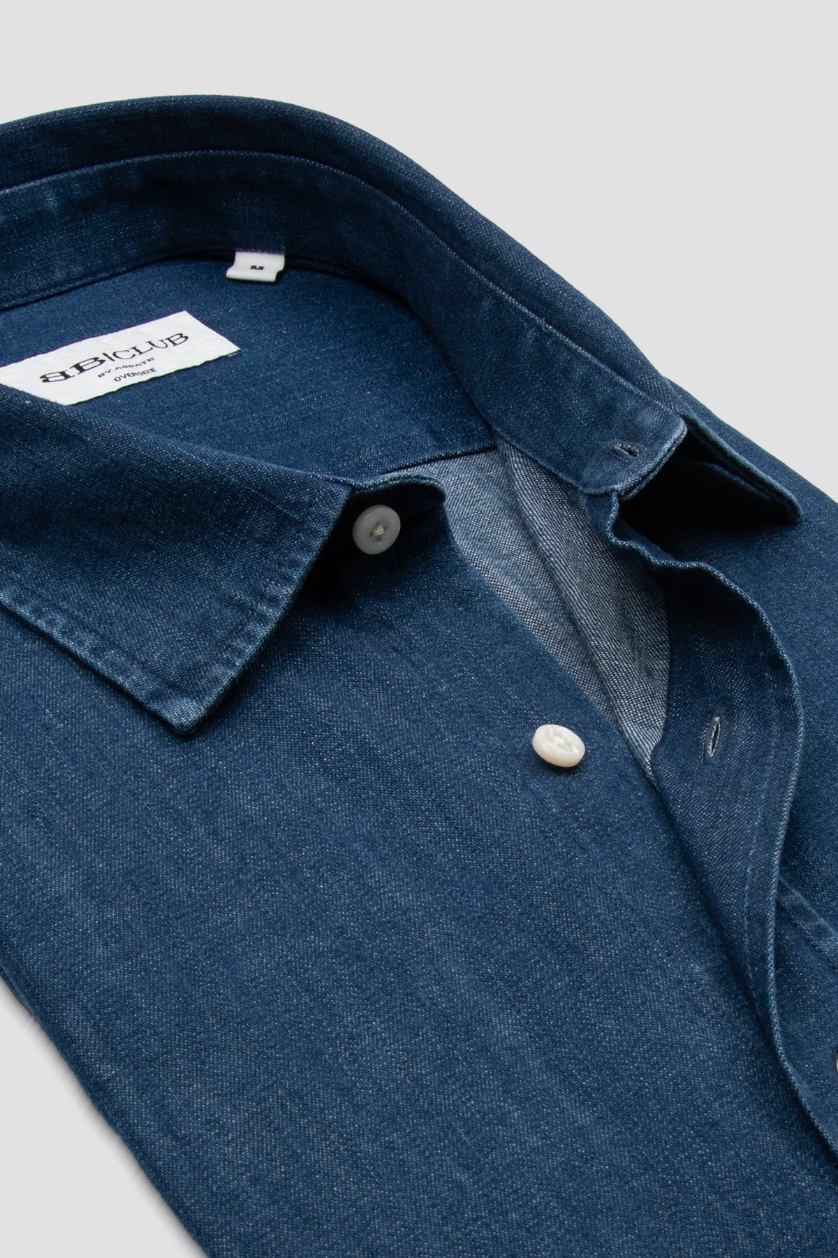 BB Club Rio Denim Pamuklu Oversize Fit Lacivert Klasik Yaka Erkek Düz Gömlek