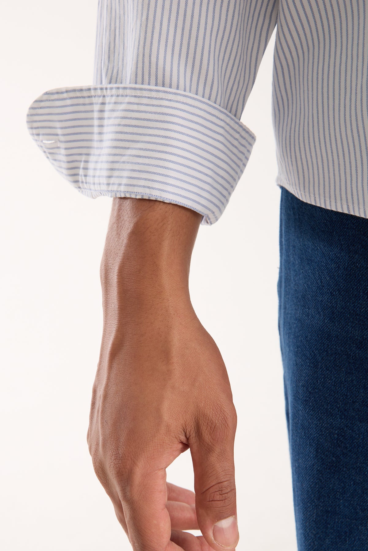 BB Club Rio Oxford Pamuklu Oversize Fit Açık Mavi Klasik Yaka Erkek Çizgili Gömlek