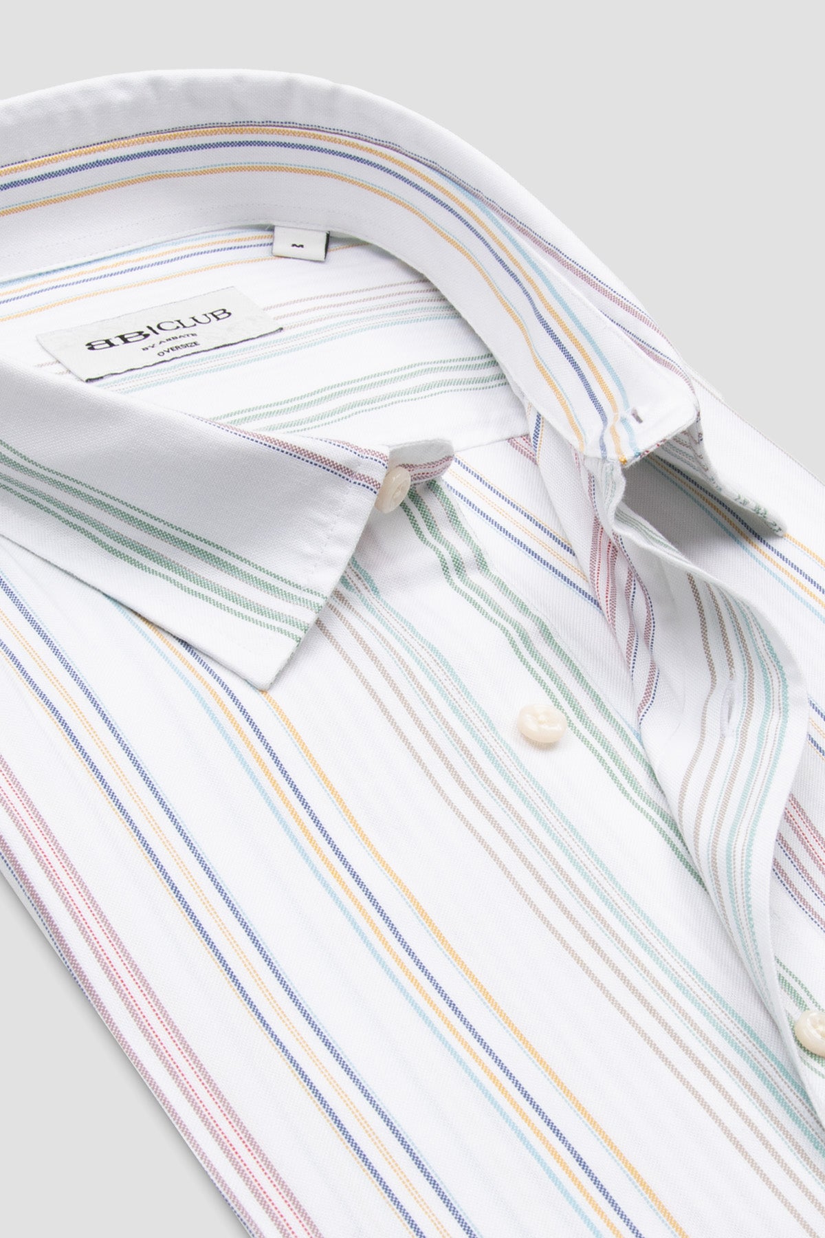 BB Club Rio Oxford Pamuklu Oversize Fit Beyaz Klasik Yaka Erkek Çizgili Gömlek