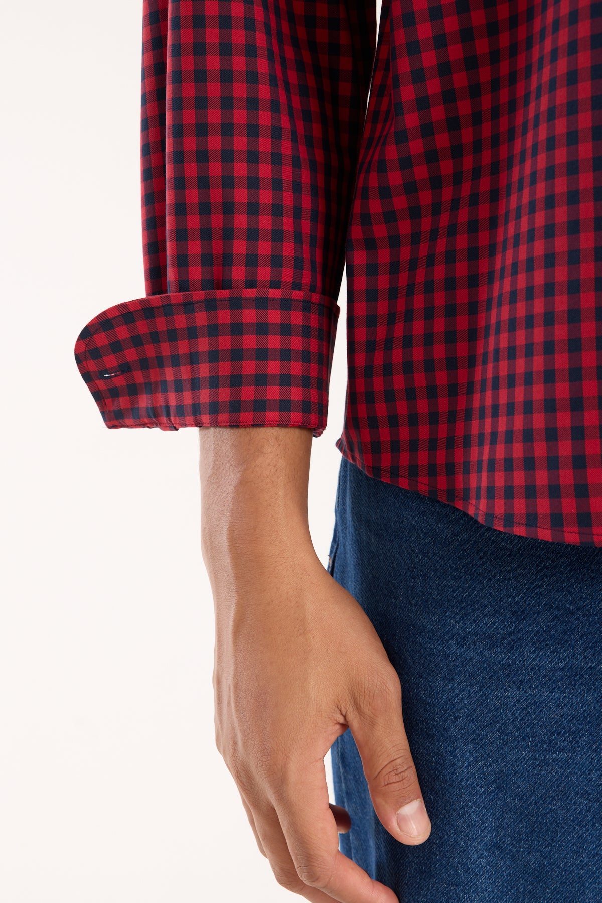 BB Club Rio Twill Pamuk Karışımlı Oversize Fit Kırmızı Klasik Yaka Erkek Kareli Gömlek