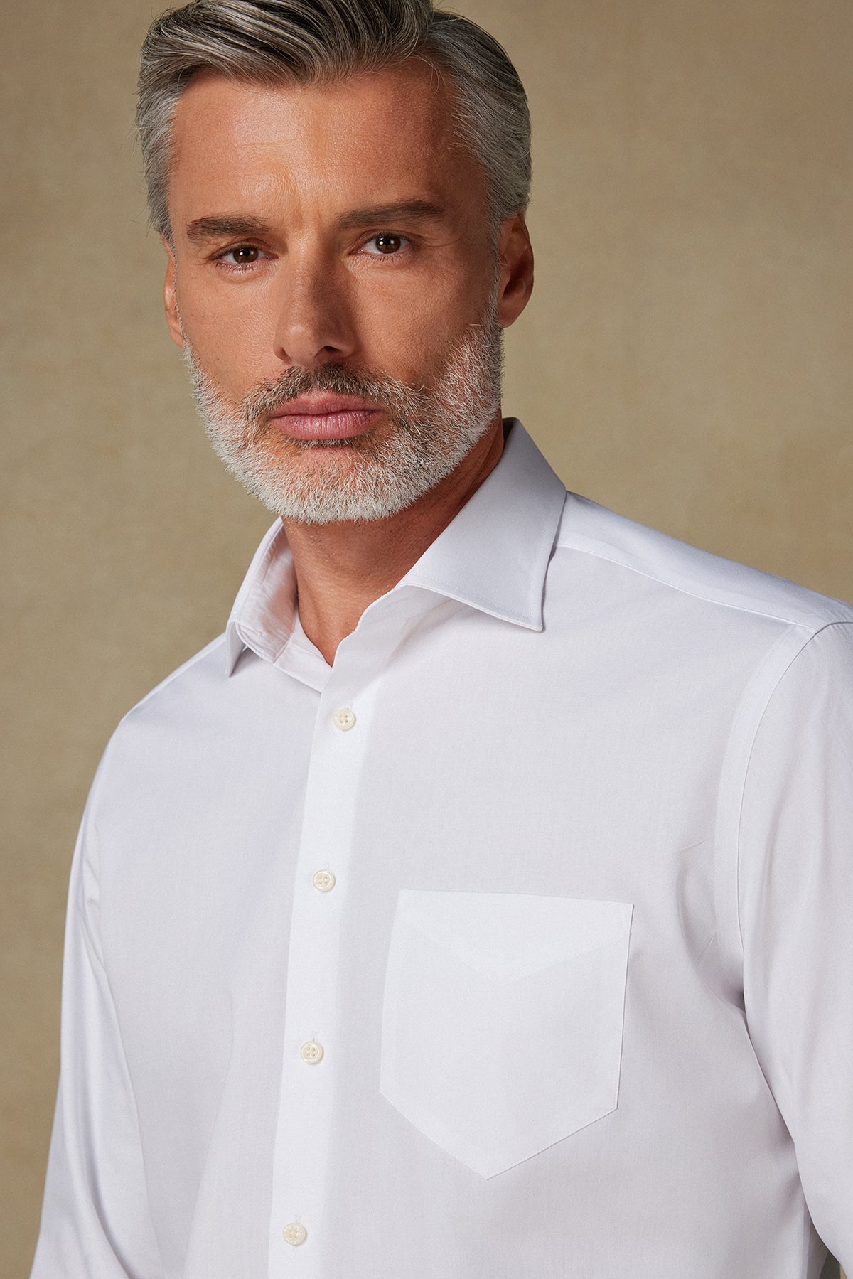 BB Club Lima Poplin Pamuk Polyester Regular Fit Beyaz Klasik Yaka Erkek Düz Gömlek