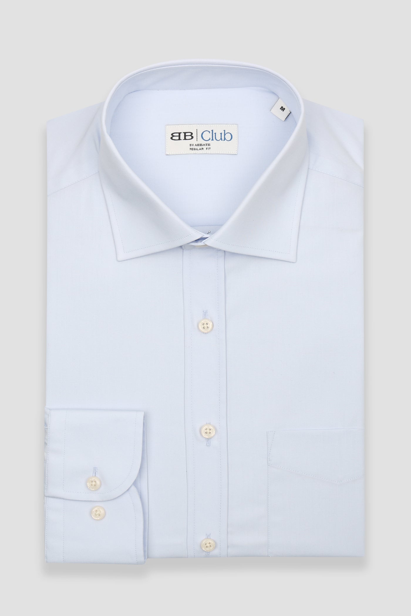 BB Club Lima Poplin Pamuk Polyester Regular Fit Açık Mavi Klasik Yaka Erkek Düz Gömlek