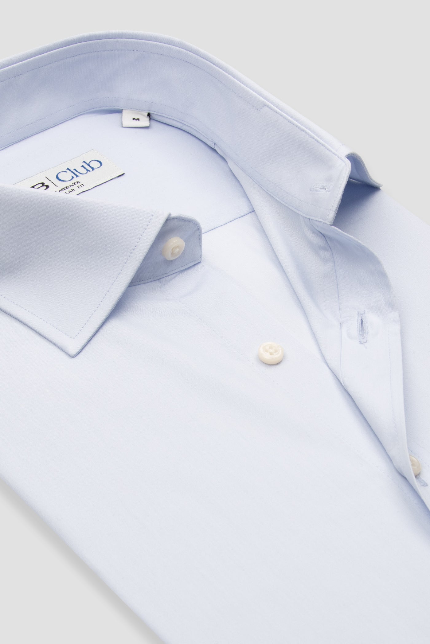 BB Club Lima Poplin Pamuk Polyester Regular Fit Açık Mavi Klasik Yaka Erkek Düz Gömlek