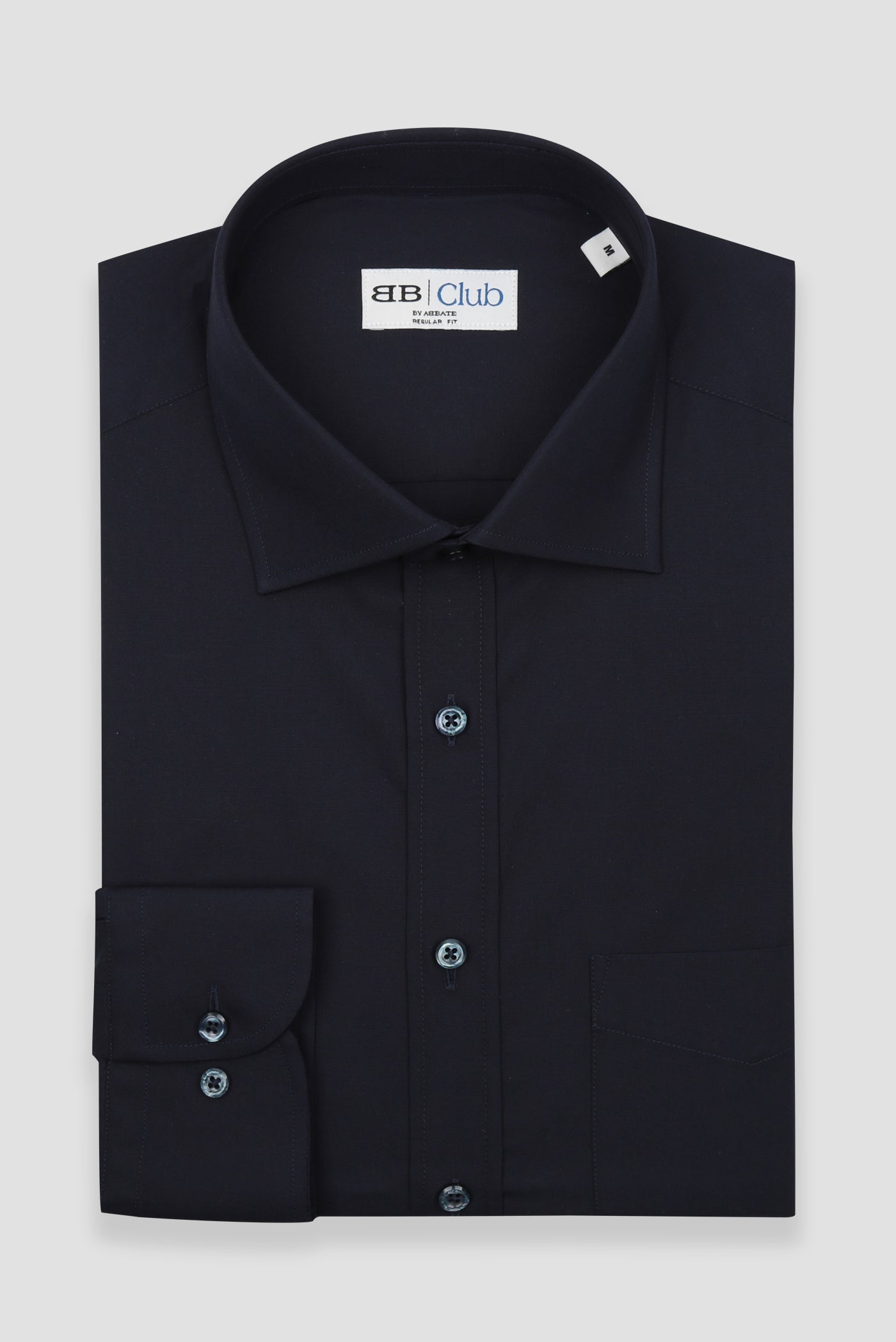 BB Club Lima Poplin Pamuk Polyester Regular Fit Lacivert Klasik Yaka Erkek Düz Gömlek