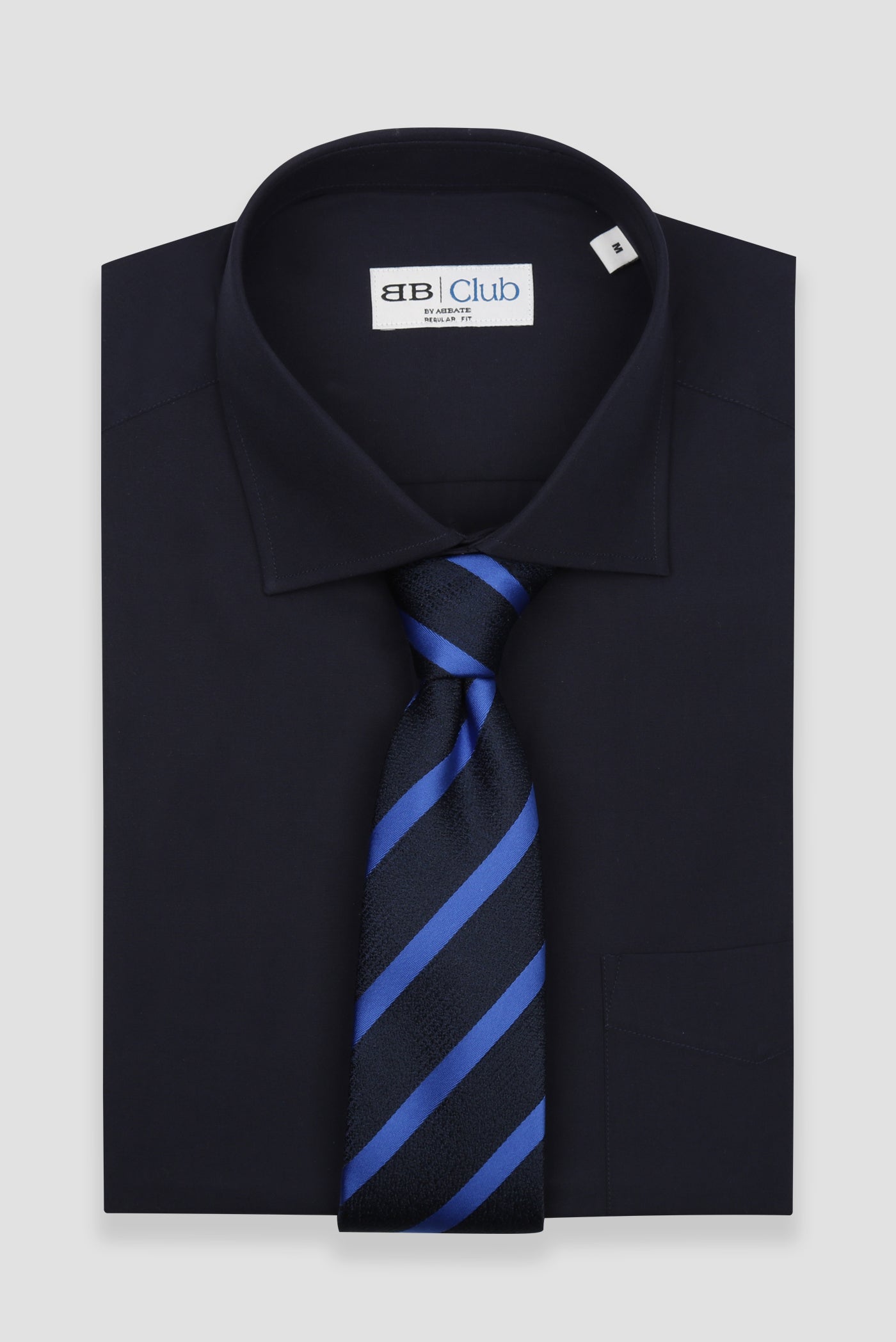 BB Club Lima Poplin Pamuk Polyester Regular Fit Lacivert Klasik Yaka Erkek Düz Gömlek