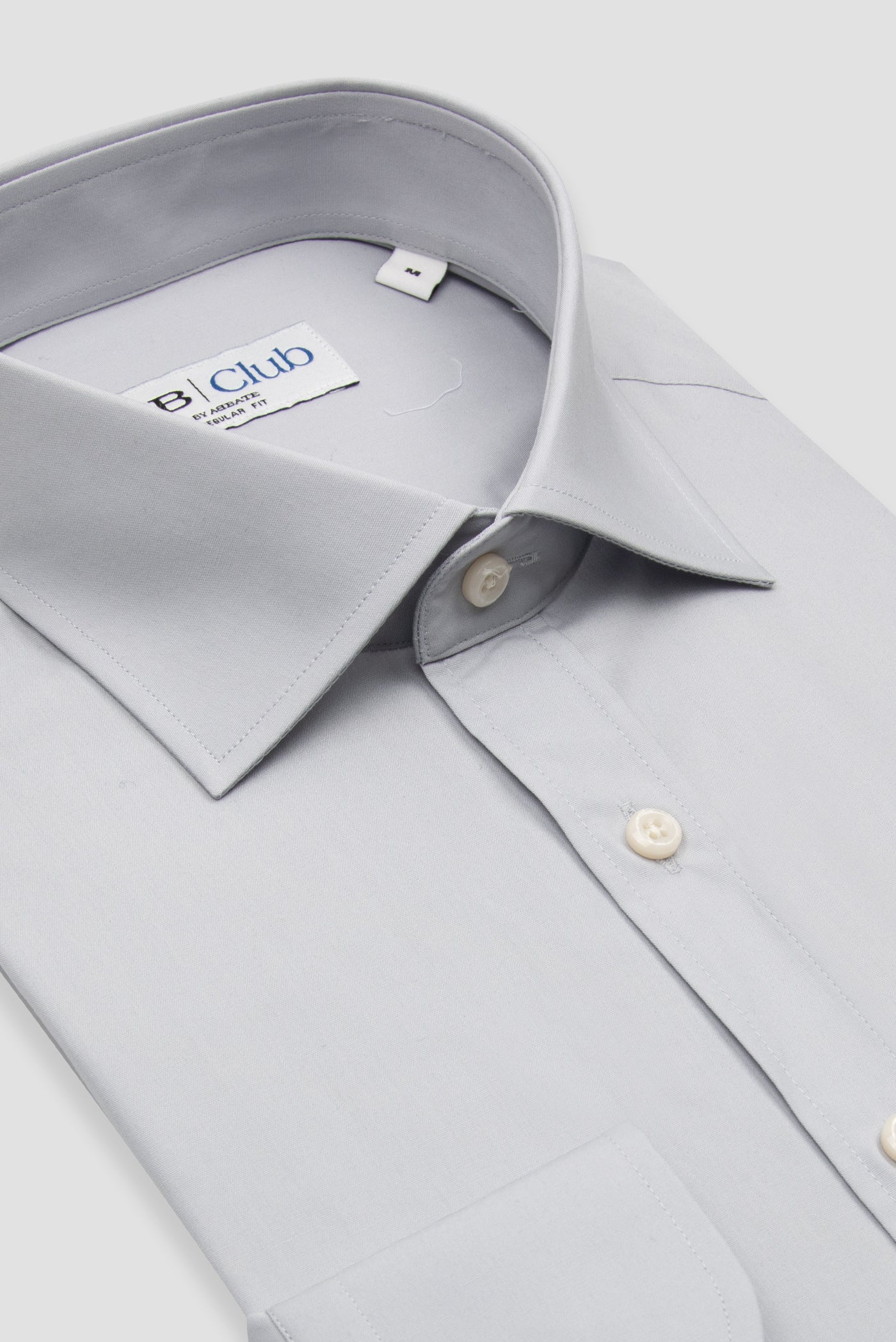 BB Club Lima Poplin Pamuk Polyester Regular Fit Açık Gri Klasik Yaka Erkek Düz Gömlek