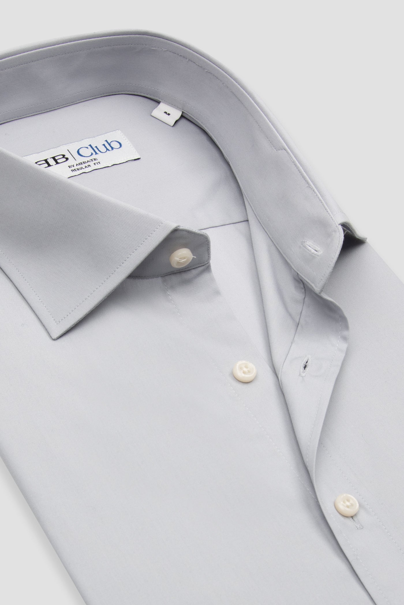 BB Club Lima Poplin Pamuk Polyester Regular Fit Açık Gri Klasik Yaka Erkek Düz Gömlek