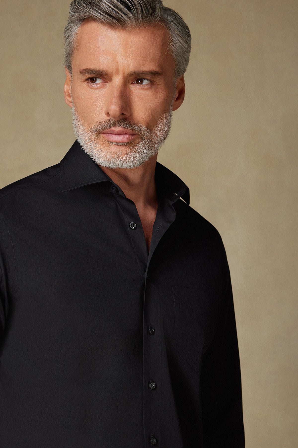 BB Club Lima Poplin Pamuk Polyester Regular Fit Siyah Klasik Yaka Erkek Düz Gömlek