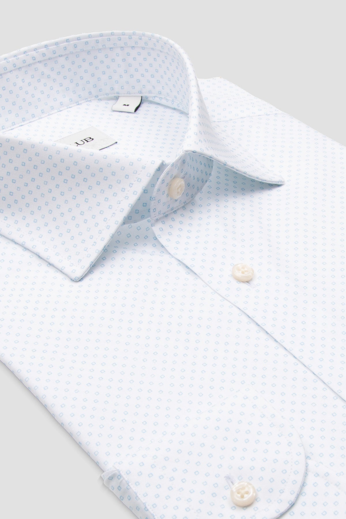 BB Club Lima Poplin Pamuklu Regular Fit Beyaz Klasik Yaka Erkek Baskılı Gömlek