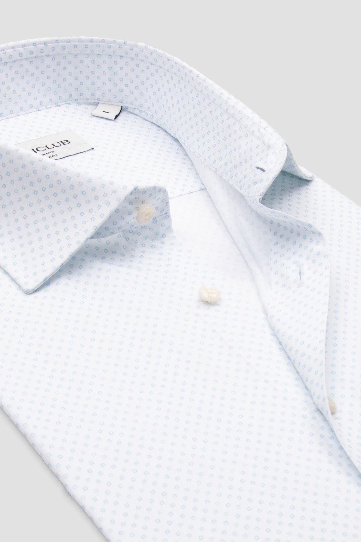 BB Club Lima Poplin Pamuklu Regular Fit Beyaz Klasik Yaka Erkek Baskılı Gömlek