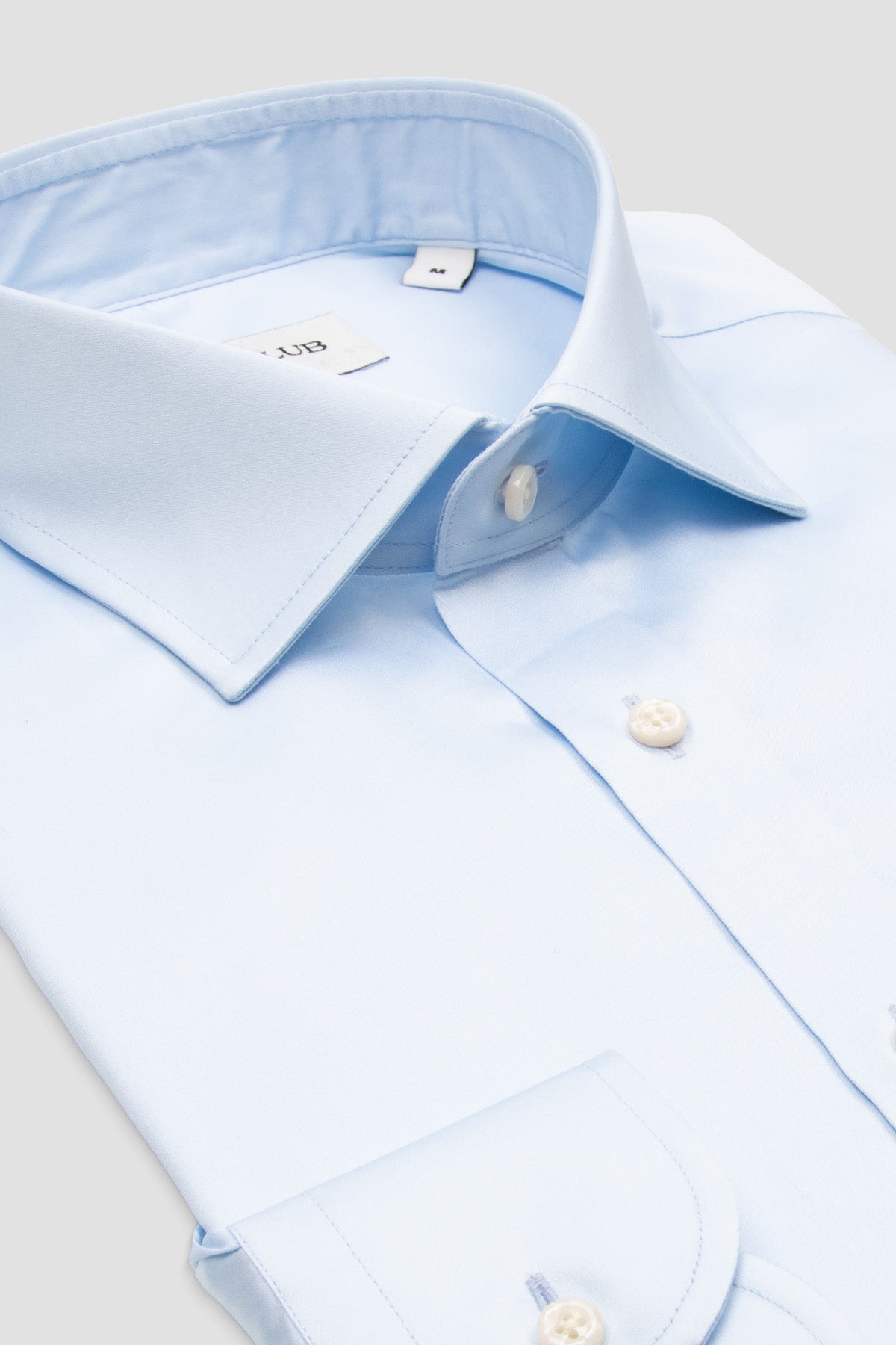 BB Club Lima Saten Pamuklu Regular Fit Açık Mavi Klasik Yaka Erkek Düz Gömlek