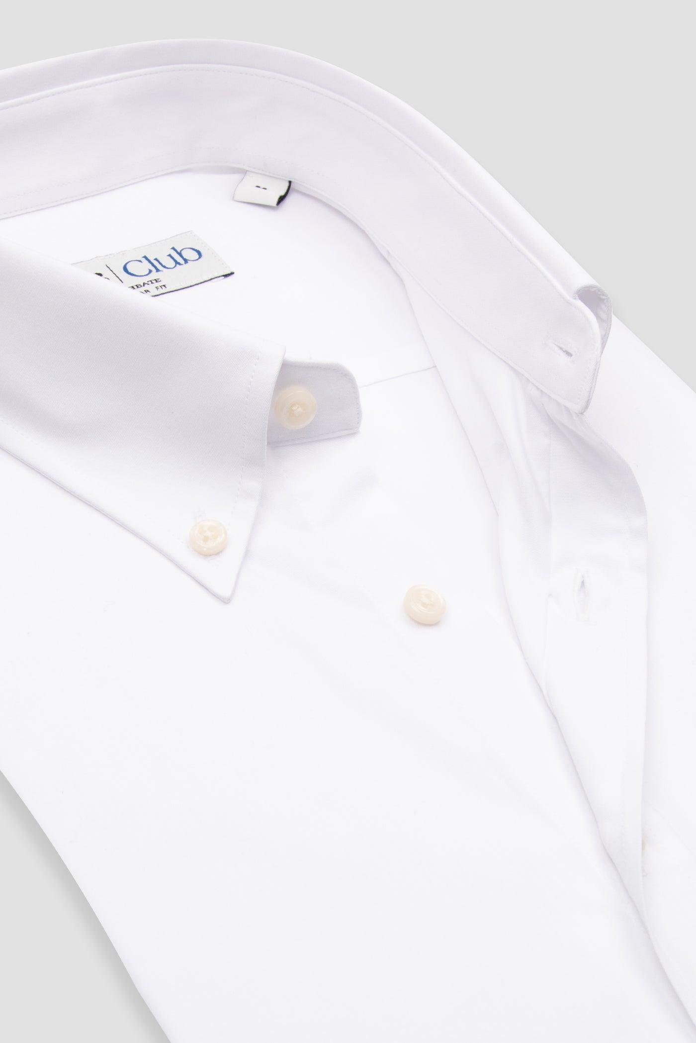 BB Club Mike Poplin Pamuk Polyester Regular Fit Beyaz Düğmeli Yaka Erkek Düz Gömlek