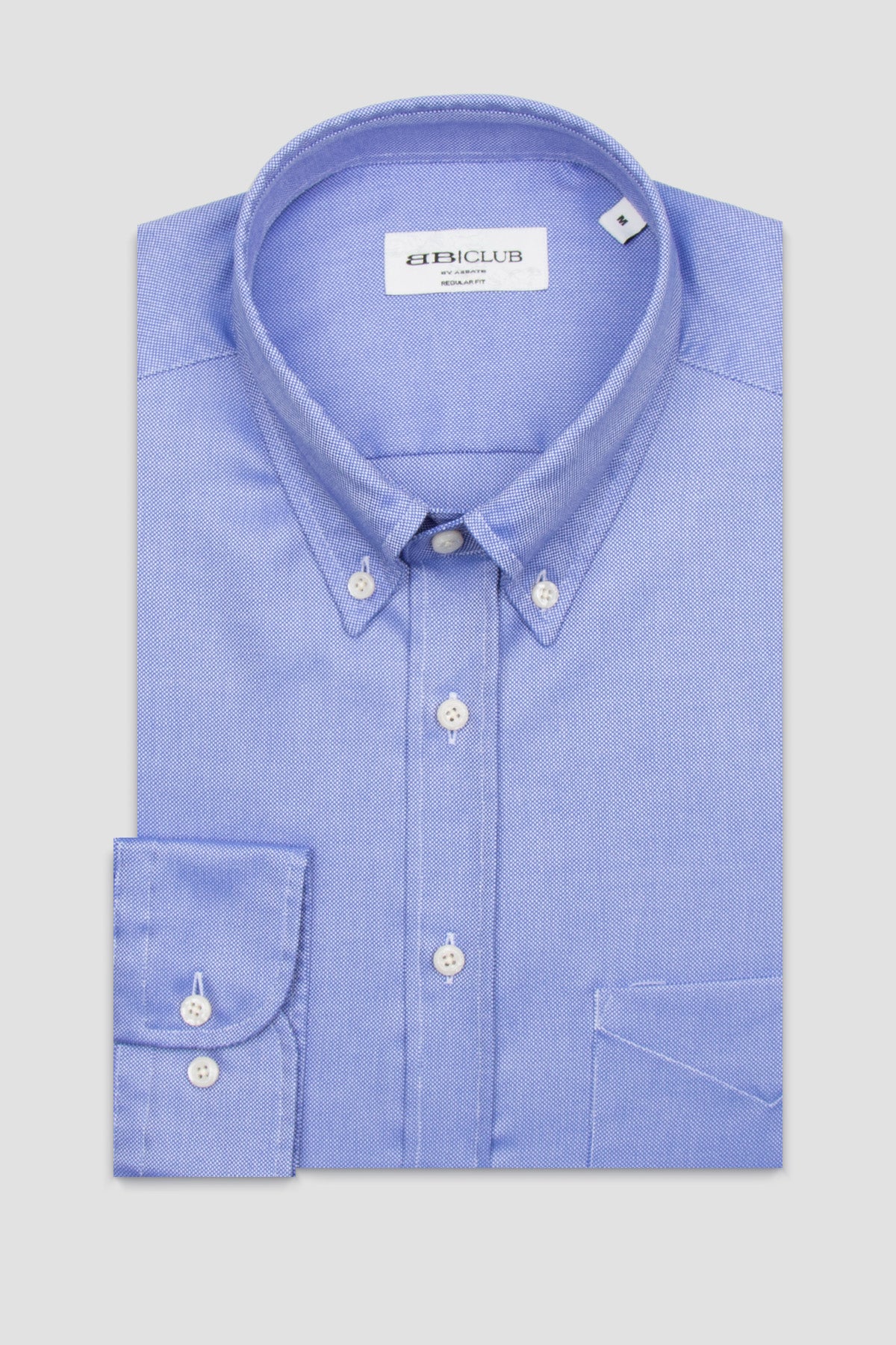BB Club Mike Oxford Pamuklu Regular Fit Koyu Mavi Düğmeli Yaka Erkek Düz Gömlek