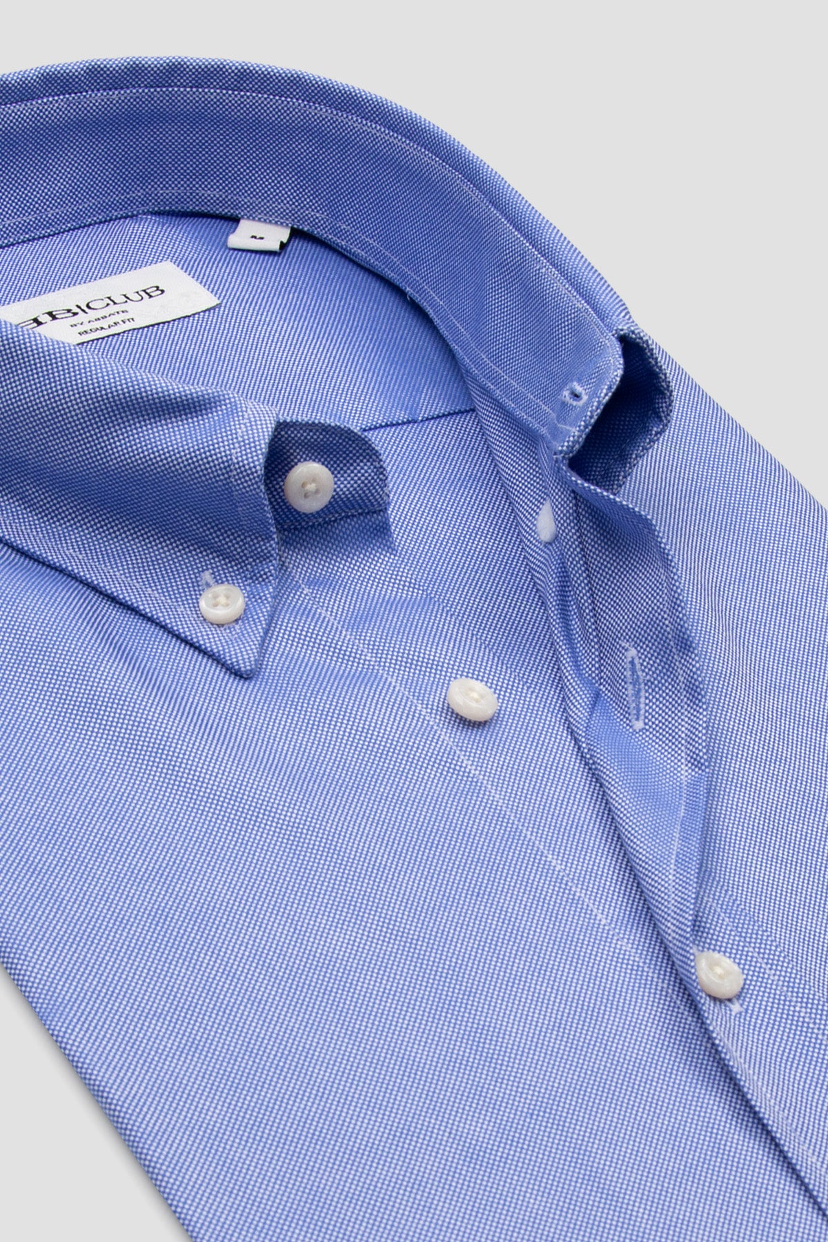 BB Club Mike Oxford Pamuklu Regular Fit Koyu Mavi Düğmeli Yaka Erkek Düz Gömlek