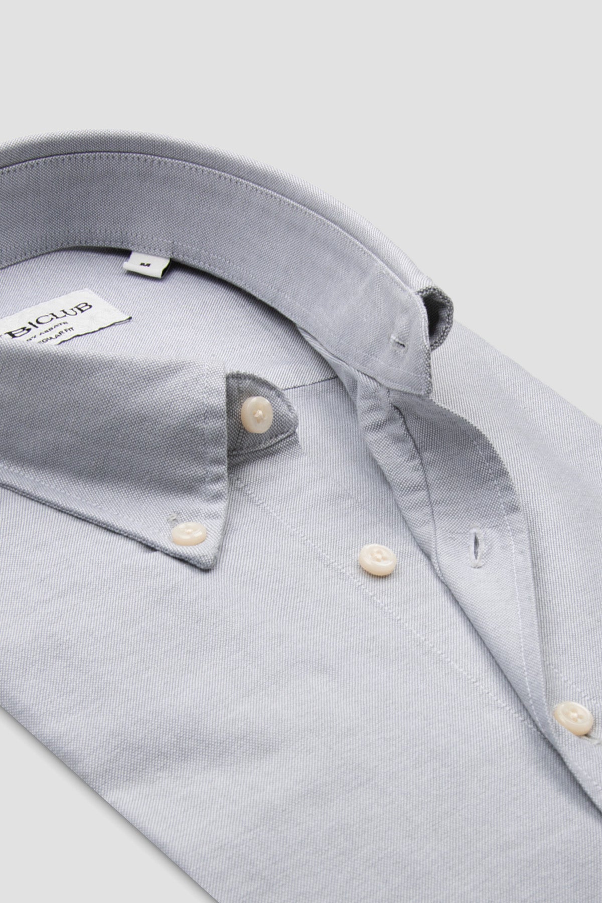 BB Club Mike Oxford Pamuklu Regular Fit Koyu Gri Düğmeli Yaka Erkek Düz Gömlek
