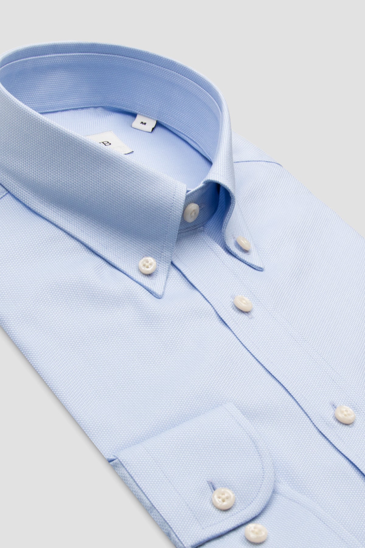 BB Club Mike Oxford Pamuklu Regular Fit Açık Mavi Düğmeli Yaka Erkek Düz Gömlek