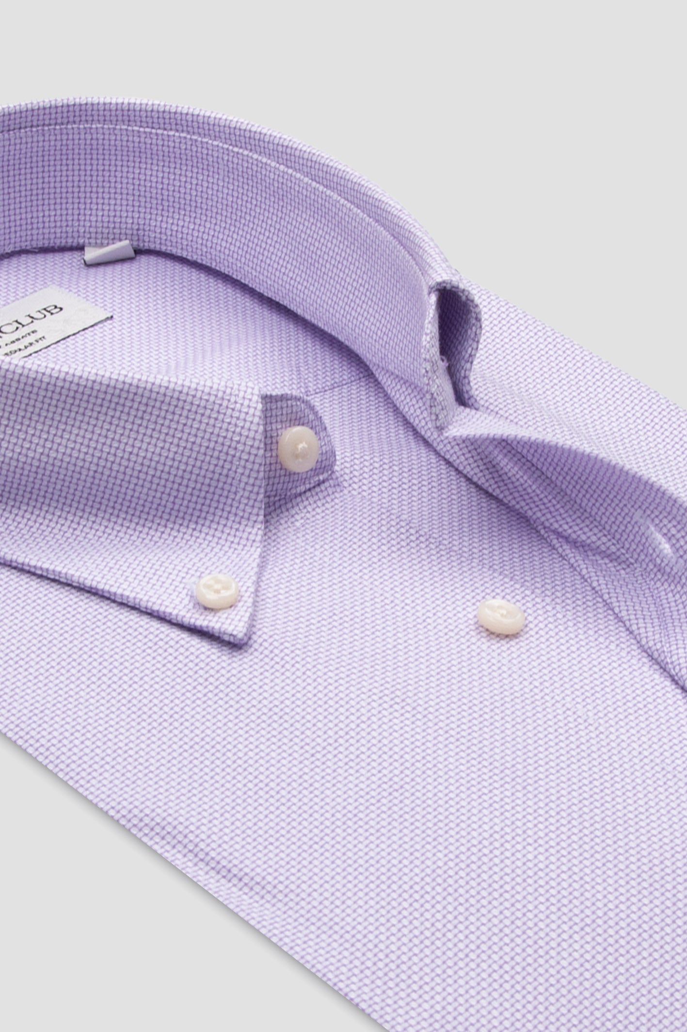 BB Club Mike Armür Pamuklu Regular Fit Mor Düğmeli Yaka Erkek Düz Gömlek