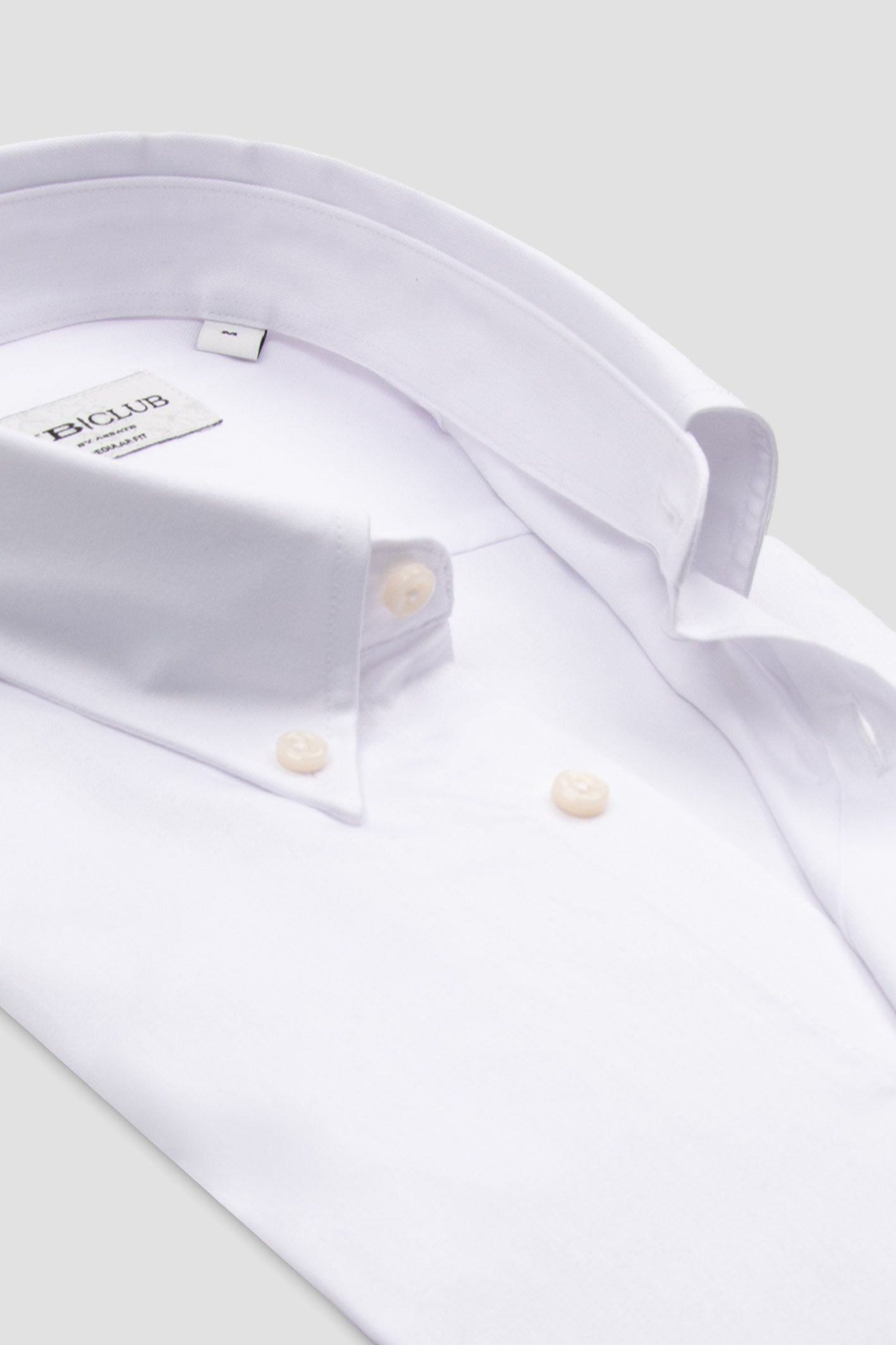 BB Club Mike Oxford Pamuk Polyester Regular Fit Beyaz Düğmeli Yaka Erkek Düz Gömlek