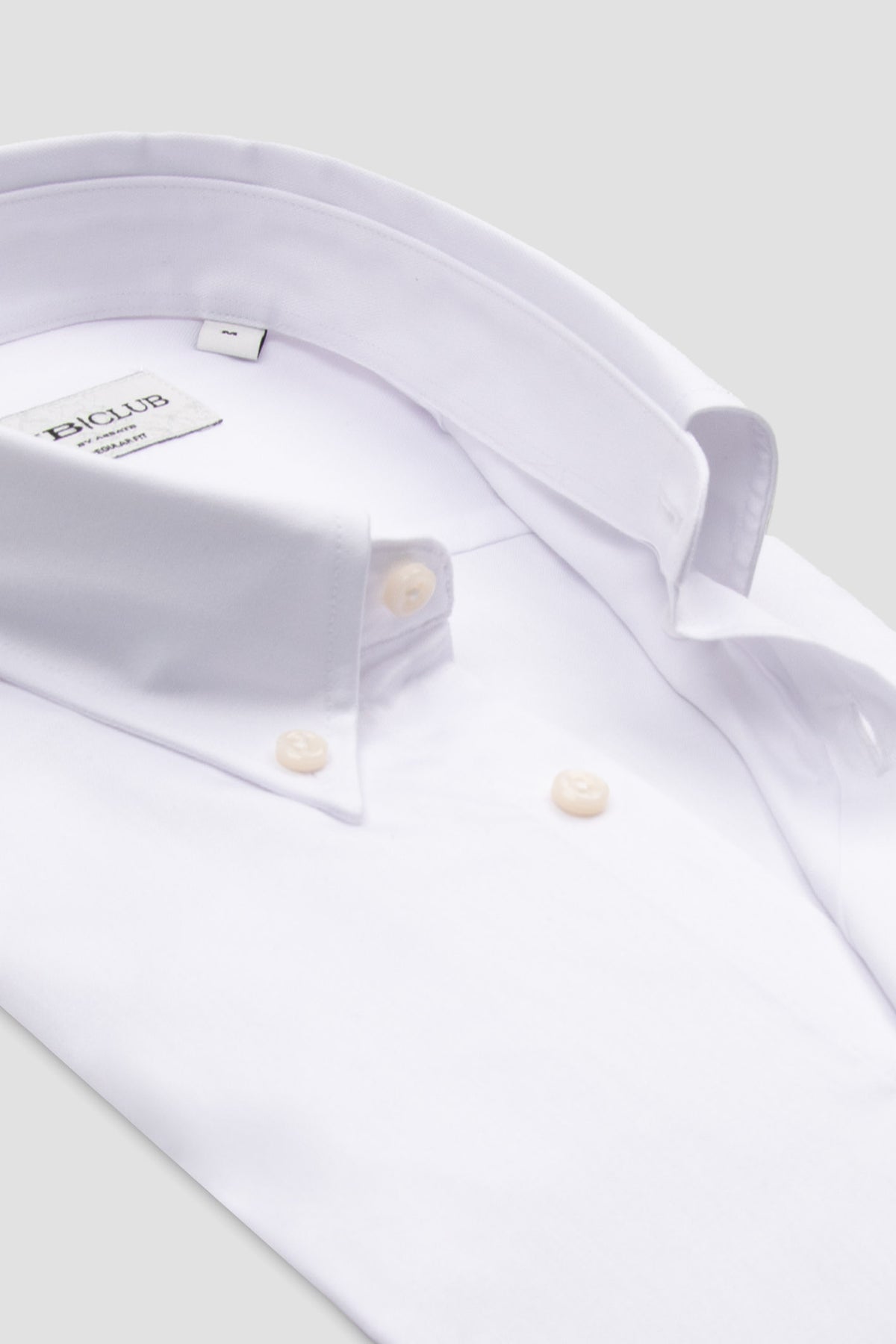 BB Club Mike Non Iron Oxford Kolay Ütülenebilir Pamuklu Regular Fit Beyaz Düğmeli Yaka Erkek Düz Gömlek