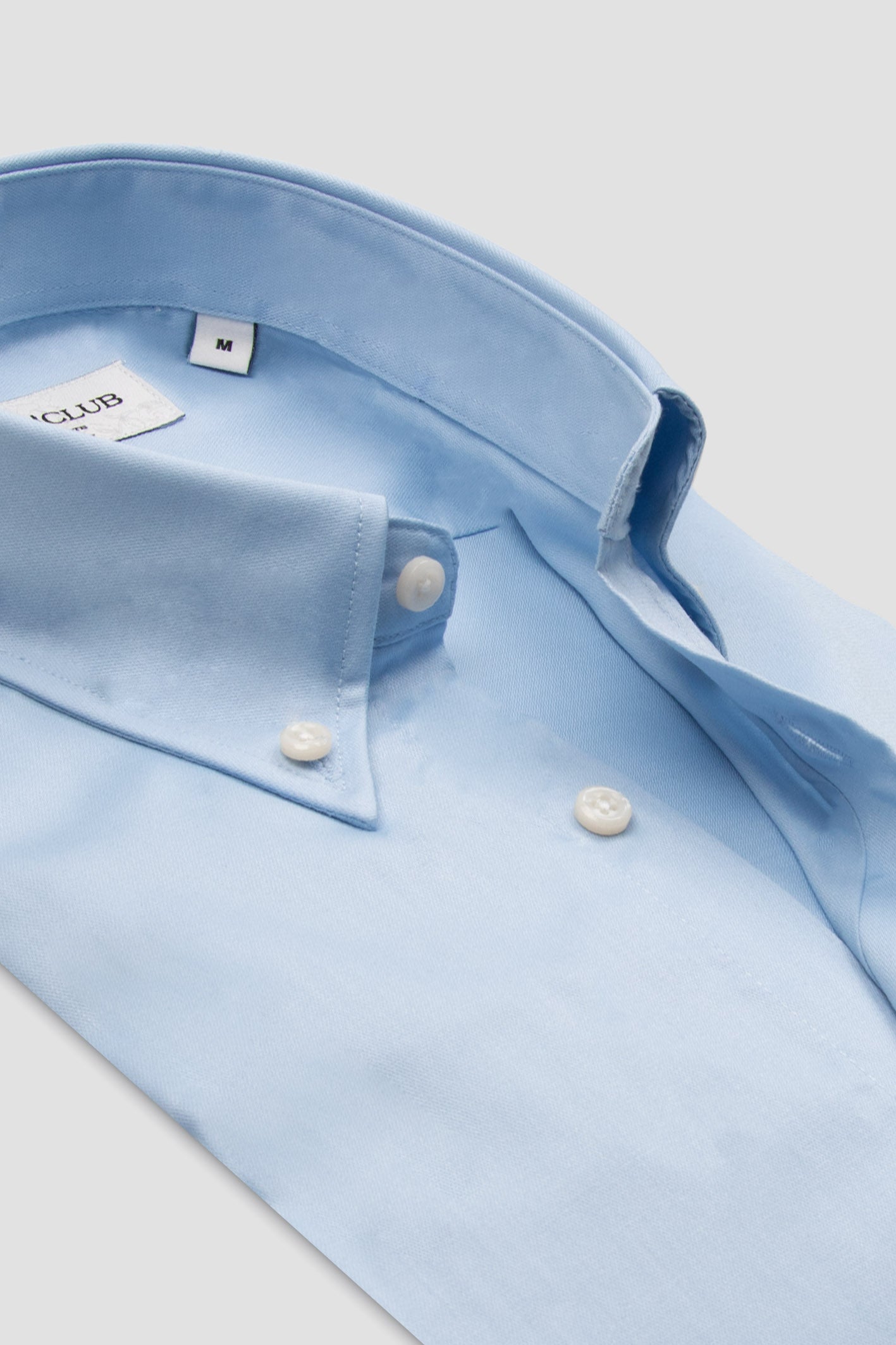 BB Club Mike Oxford Pamuk Polyester Regular Fit Açık Mavi Düğmeli Yaka Erkek Düz Gömlek