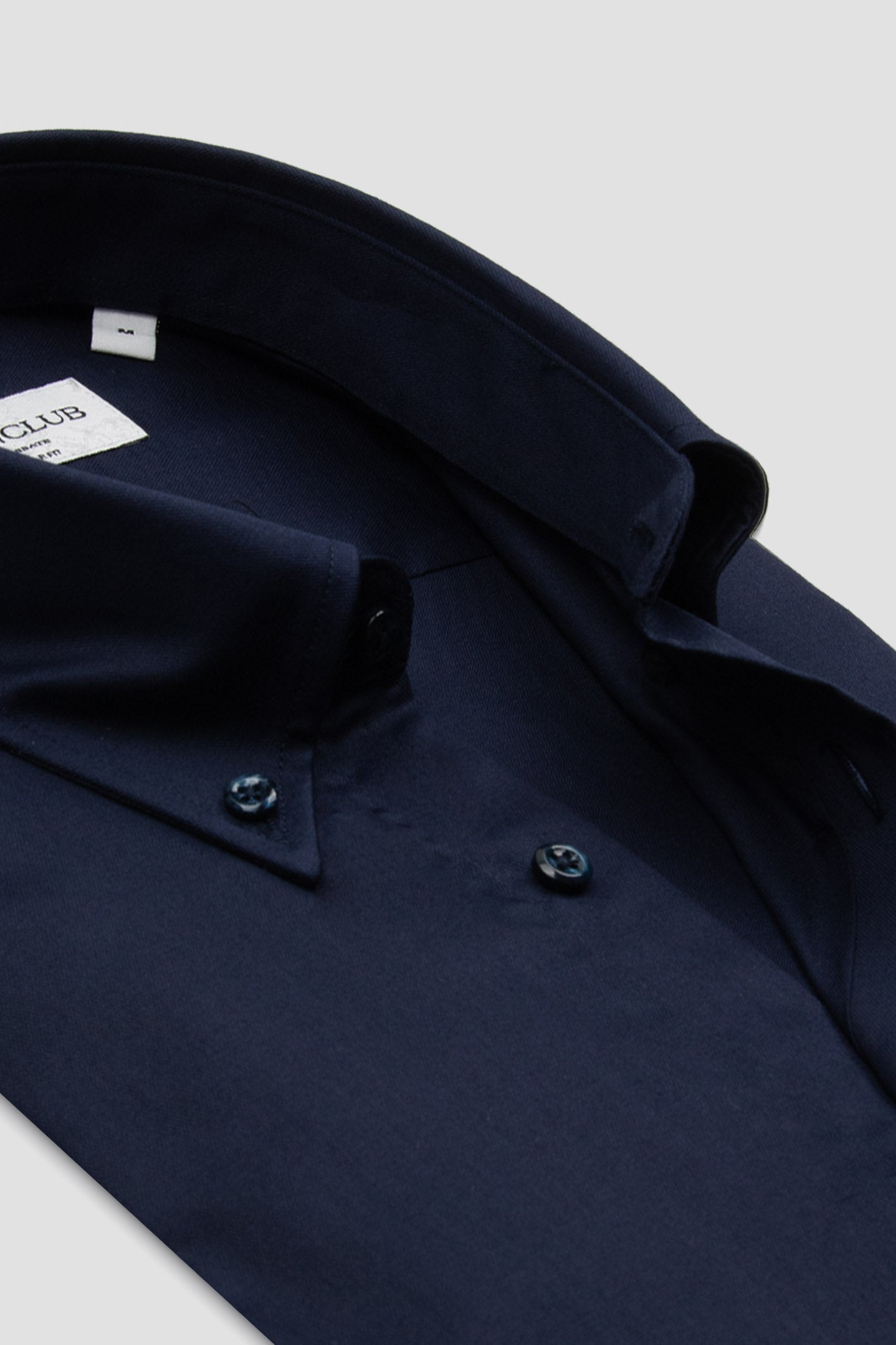 BB Club Mike Oxford Pamuk Polyester Regular Fit Lacivert Düğmeli Yaka Erkek Düz Gömlek