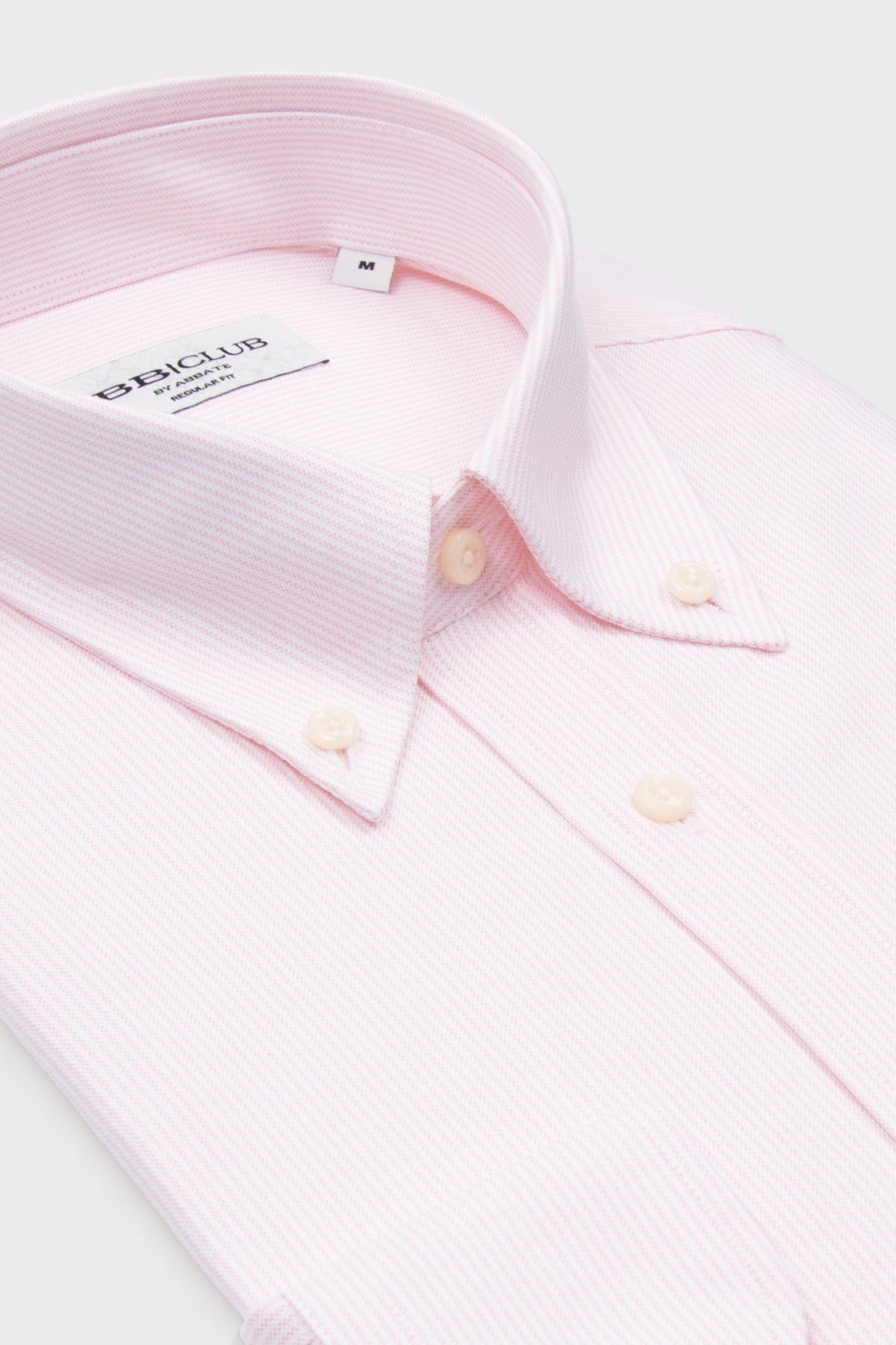 BB Club Mike Oxford Pamuklu Regular Fit Pembe Düğmeli Yaka Erkek Çizgili Gömlek