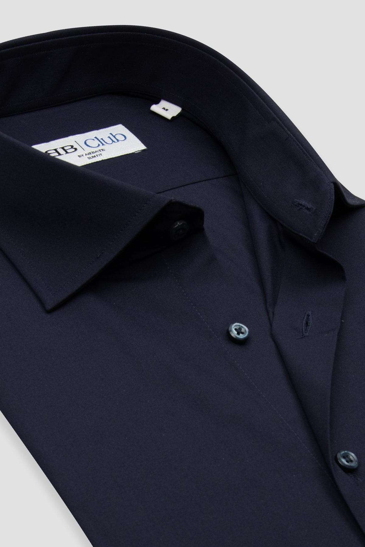 BB Club Oscar Poplin Kolay Ütülenebilir Pamuklu Slim Fit Lacivert Klasik Yaka Erkek Düz Gömlek