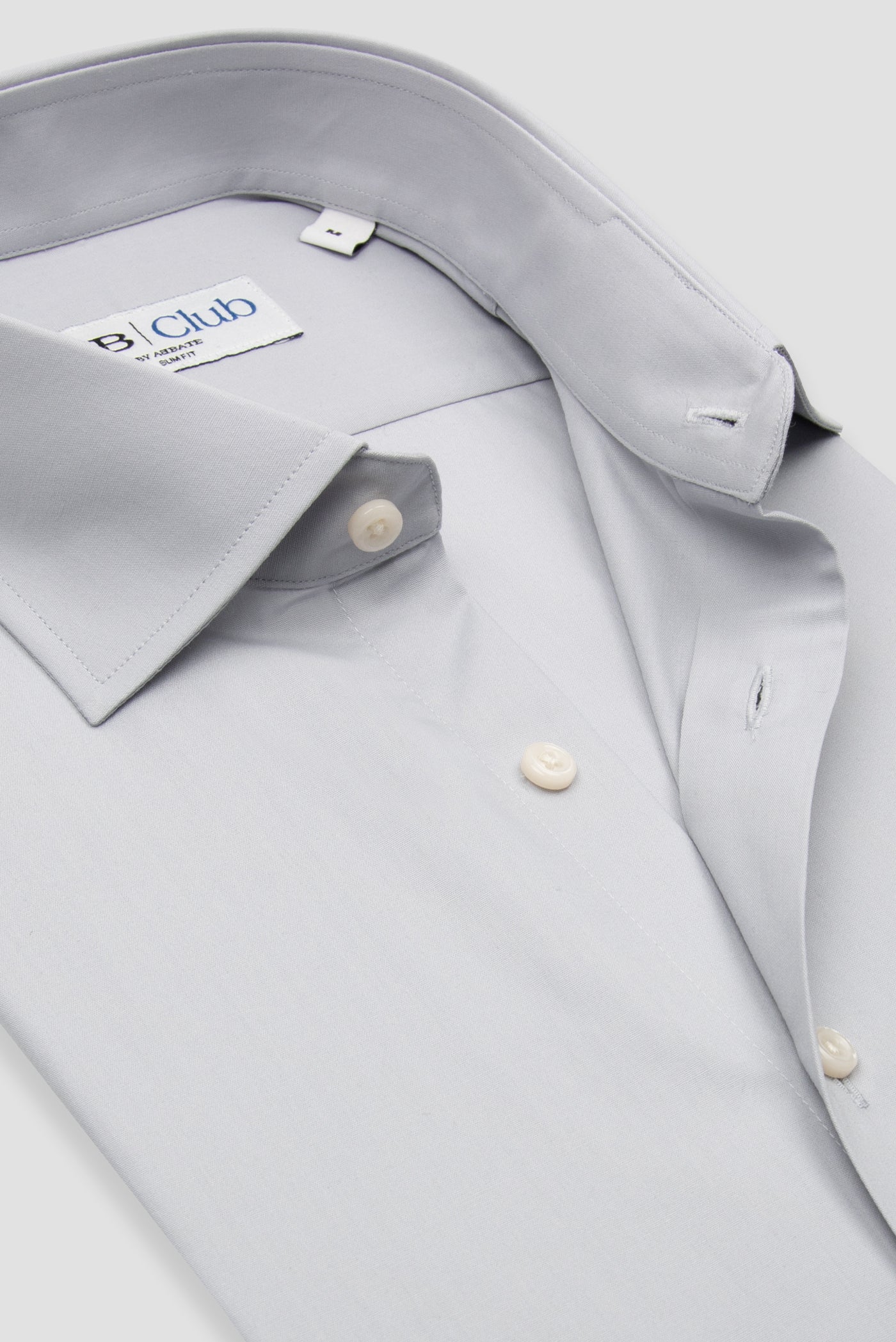 BB Club Oscar Poplin Pamuk Polyester Slim Fit Açık Gri Klasik Yaka Erkek Düz Gömlek