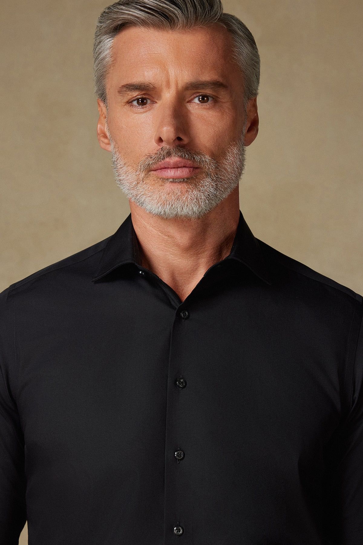 BB Club Oscar Poplin Pamuk Polyester Slim Fit Siyah Klasik Yaka Erkek Düz Gömlek