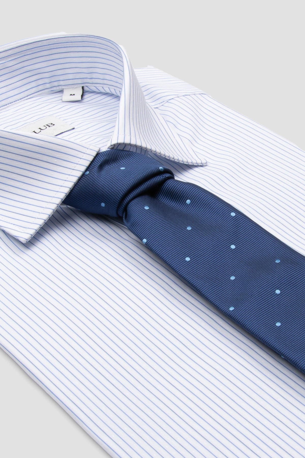 BB Club Oscar Poplin Pamuklu Slim Fit Beyaz Klasik Yaka Erkek Çizgili Gömlek