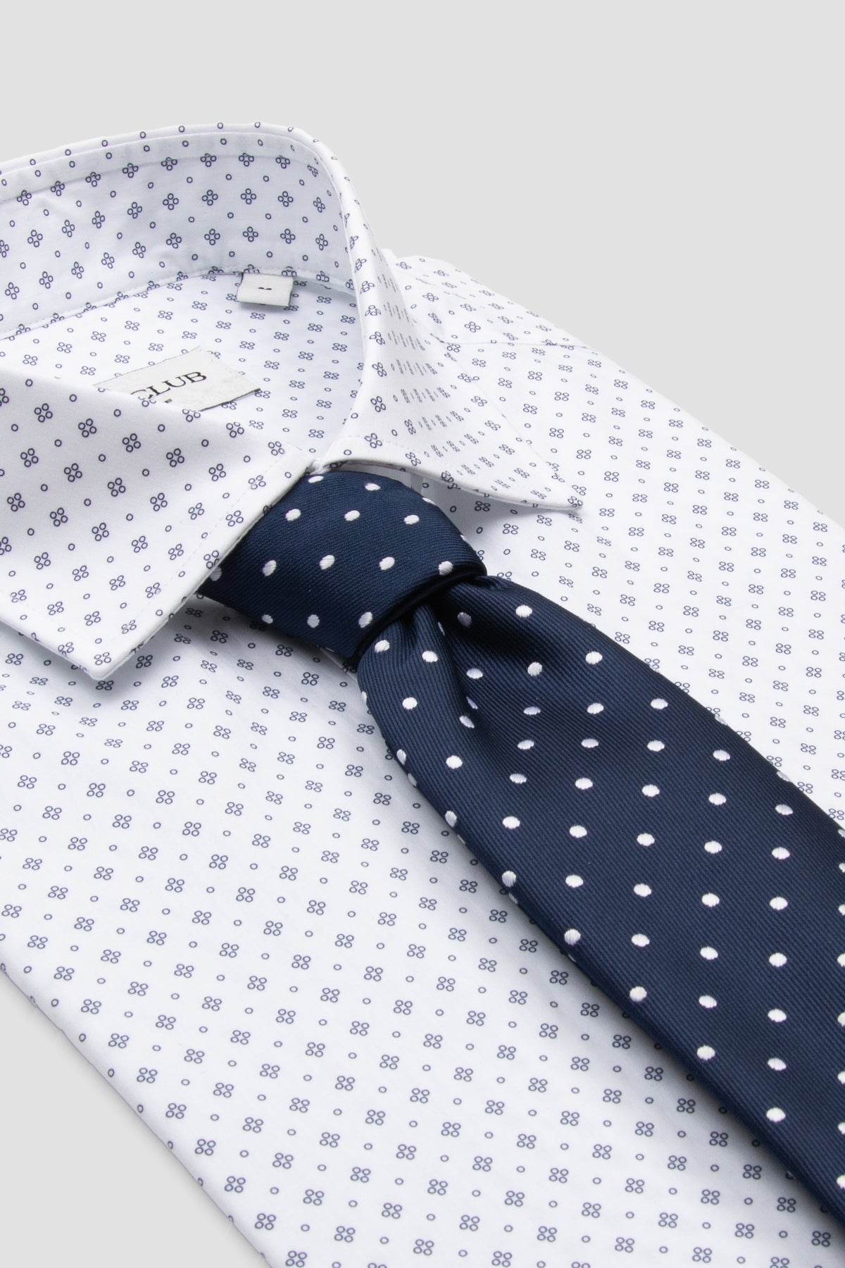 BB Club Oscar Poplin Pamuklu Slim Fit Beyaz Klasik Yaka Erkek Baskılı Gömlek
