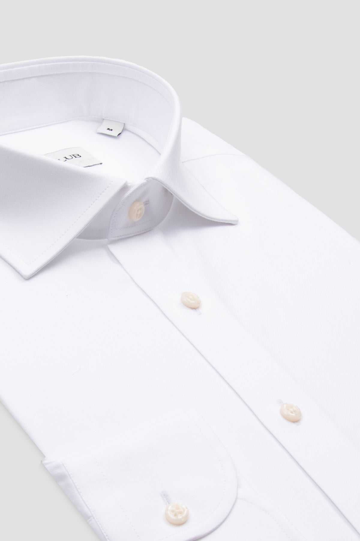 BB Club Oscar Twill Pamuklu Slim Fit Beyaz Klasik Yaka Erkek Düz Gömlek