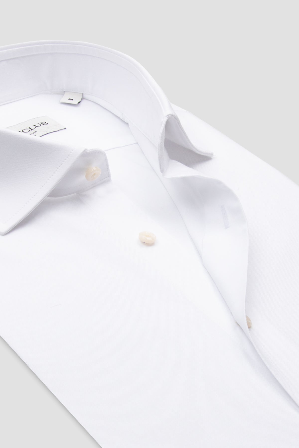 BB Club Oscar Twill Pamuklu Slim Fit Beyaz Klasik Yaka Erkek Düz Gömlek