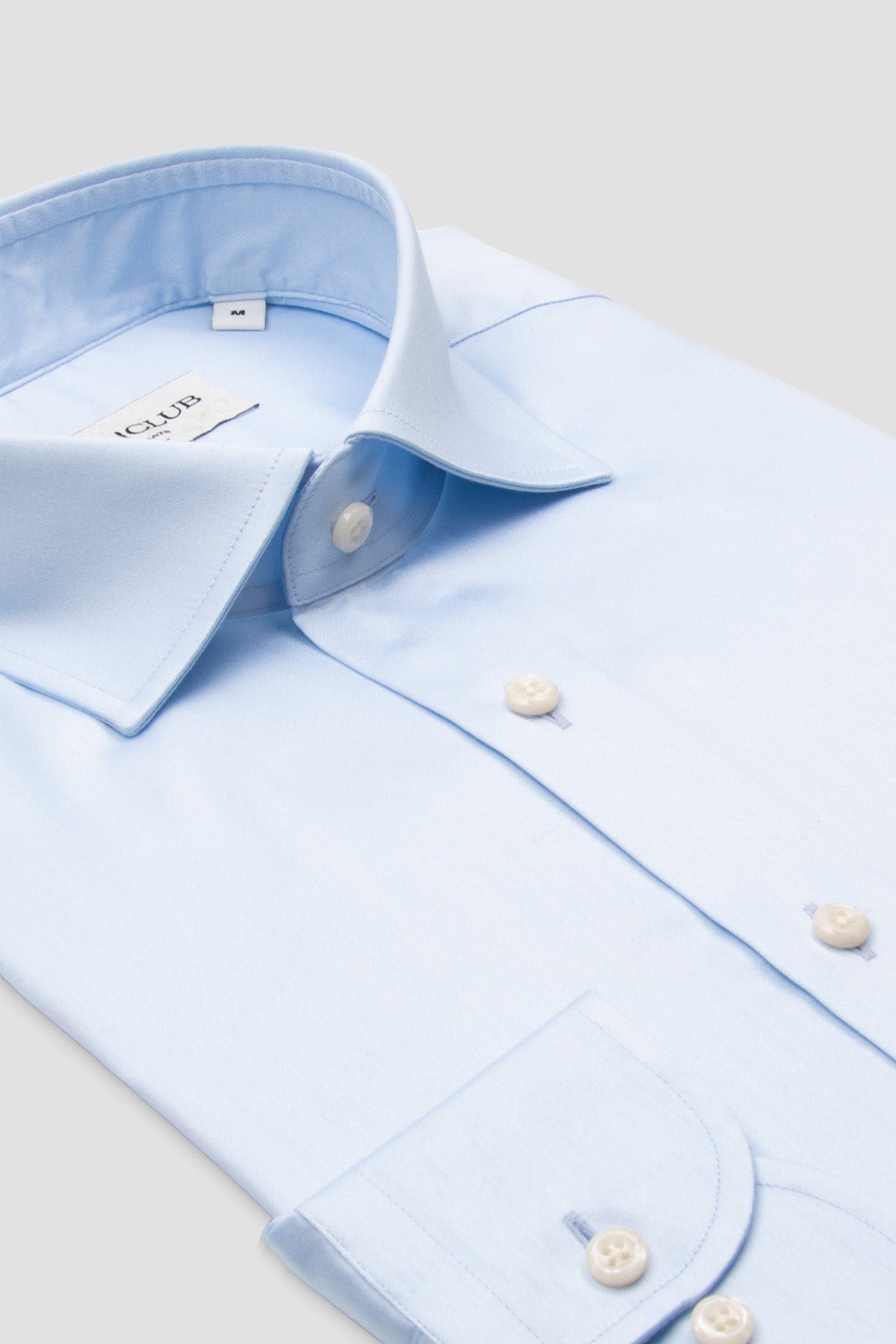 BB Club Oscar Poplin %100 Pamuk Slim Fit Açık Mavi Klasik Yaka Erkek Düz Gömlek