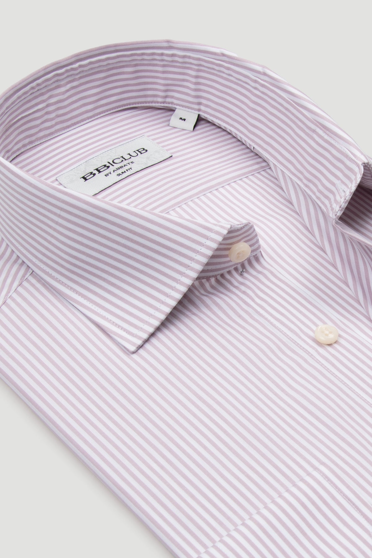 BB Club Oscar Poplin %100 Pamuk Slim Fit Lila Klasik Yaka Erkek Çizgili Gömlek