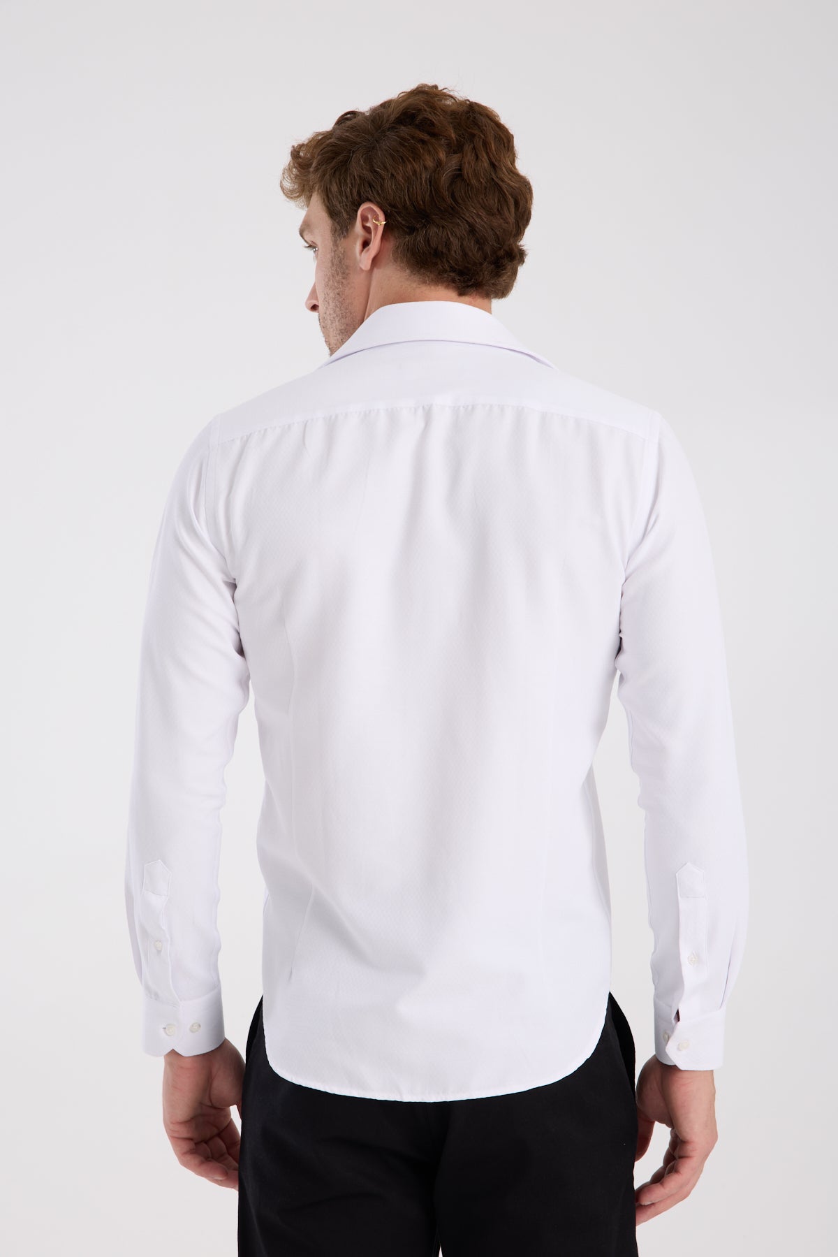 AClub AC10078 Twill Pamuklu Slim Fit Beyaz Klasik Yaka Erkek Desenli Gömlek