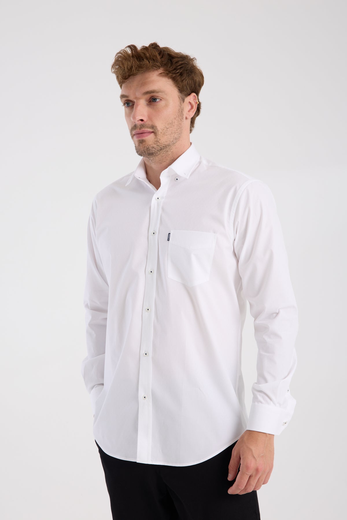 AClub AC10111 Armür Pamuklu Regular Fit Beyaz Klasik Yaka Erkek Desenli Gömlek